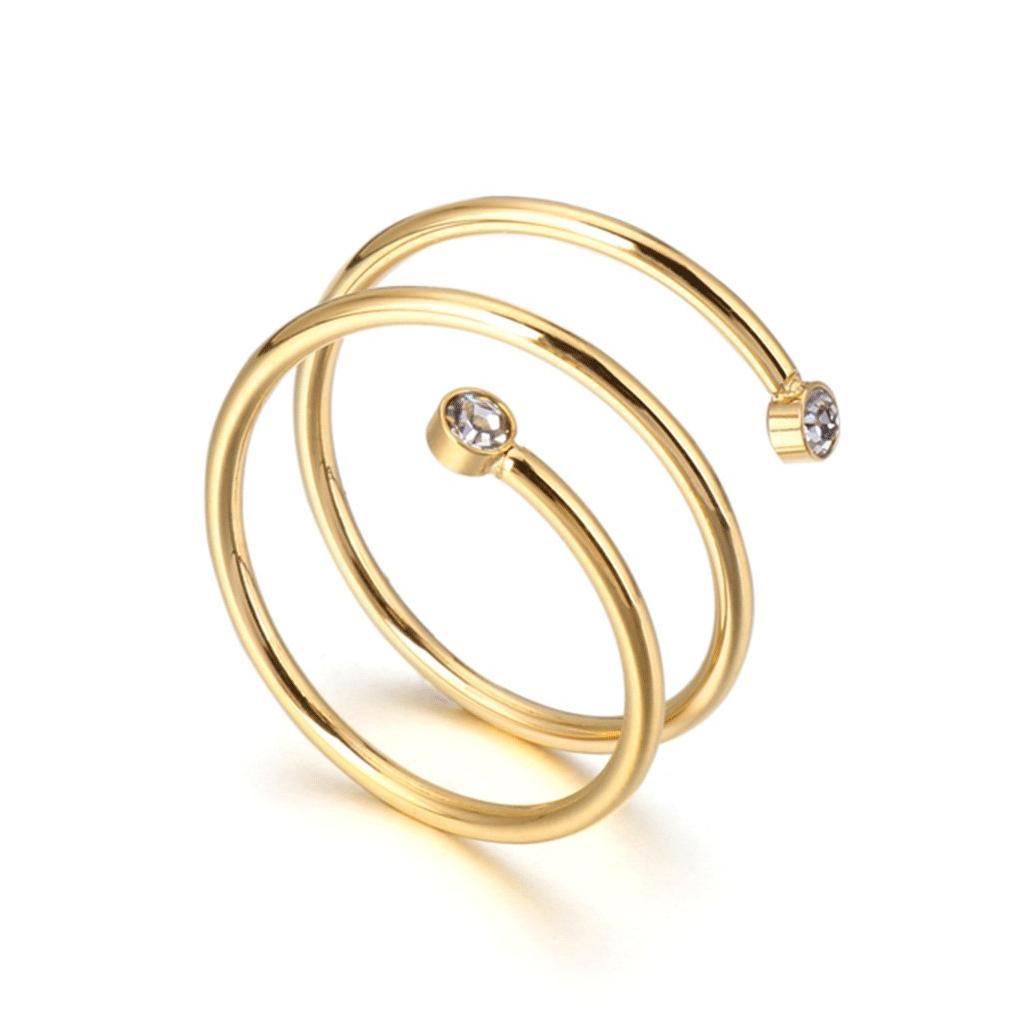 Bague Spirale Fine Plaquée Or 18K