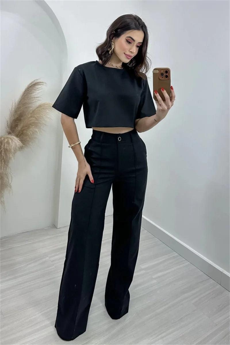 Ensemble Cropped et Pantalon Social Eveline